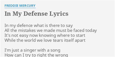 my defense lyrics|in my defence translation.